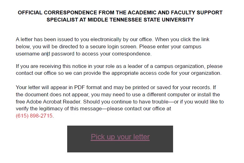 Pick Up Your Letter